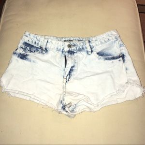 High waisted jean shorts